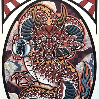 水墨画 抽象デザイン 金色 赤色 原画◎『桜と赤富士』○がんどうあつし和洋画○純金箔Liquitex膠